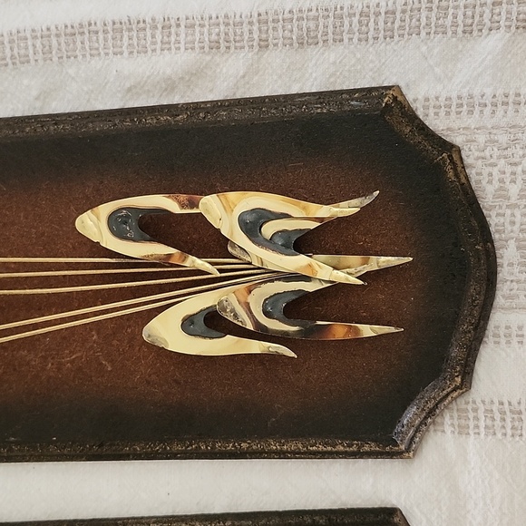 Wall hangers solid wood and metal cattails vintage - Picture 6 of 6